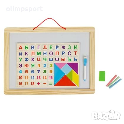 Дъска магнитна MAX, 38х27 см, С цифри и букви на кирилица /270215