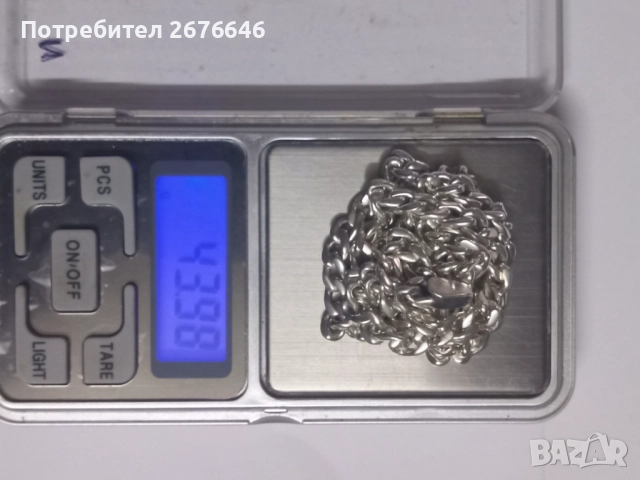 Сребърен ланец, снимка 4 - Колиета, медальони, синджири - 52146921