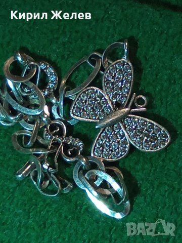 КРАСИВА НЕЖНА СРЕБЪРНА СКЪПОЦЕННА ГРИВНА с ПЕПЕРУДКА СРЕБРО 925 с ЮВЕЛИРНО ФАСЕТИРАНИ ЦИРКОНИ 34494