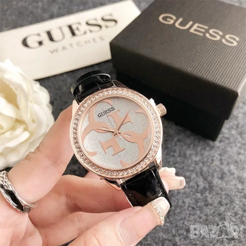Дамски ръчен часовник Guess с кожена верижка, снимка 8 - Дамски - 52221048