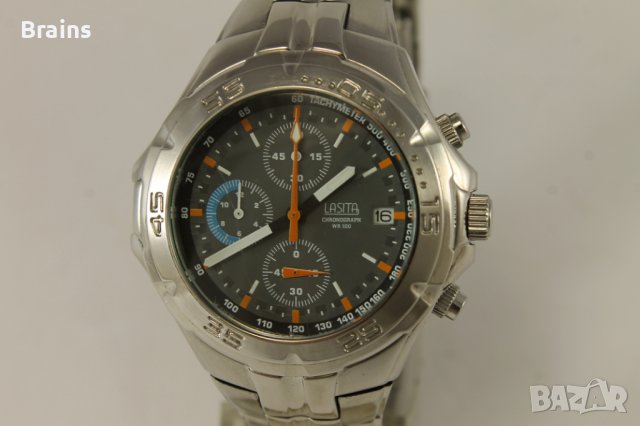 LASITA Chronograph Мъжки Стоманен Кварцов Часовник, снимка 4 - Мъжки - 38216934