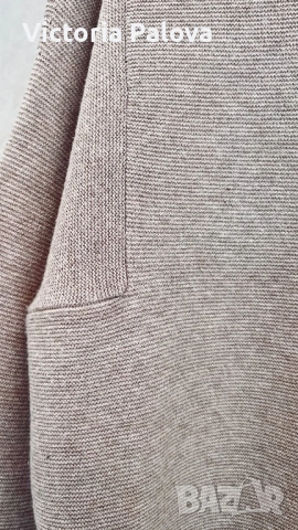 Луксозен бежов пуловер OUI 100% organic памук, снимка 4 - Блузи с дълъг ръкав и пуловери - 53157181