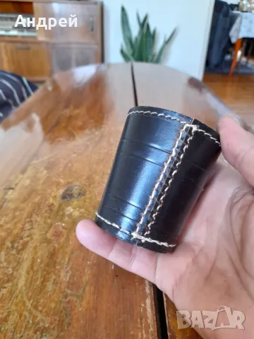 Стара кожена чаша за зарове #3, снимка 4 - Други ценни предмети - 47737888