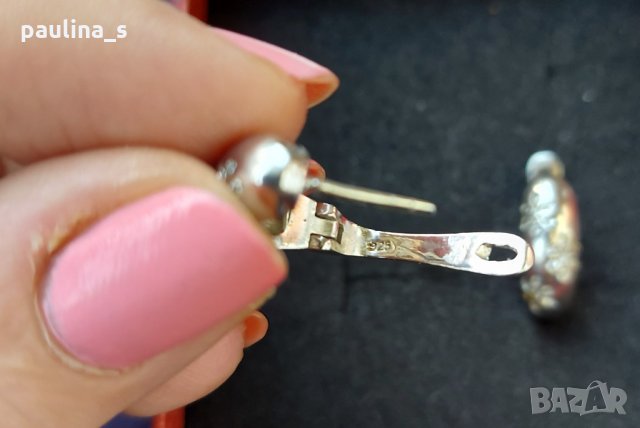Четири чифта / Винтидж от СБХ / Масивни сребърни обеци английски клипс / проба 925 и Житен клас , снимка 4 - Обеци - 35616022