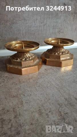 Винтидж красиви свещници с осмоъгълна основа , снимка 3 - Декорация за дома - 53390651