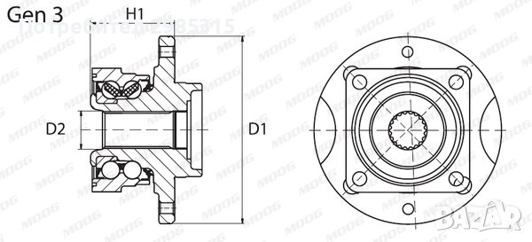 ГЛАВИНА ПРЕДНА К-Т С ABS, снимка 3 - Части - 36969666