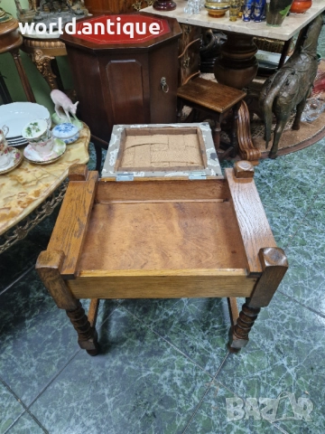 Прекрасна антикварна английска дървена табуретка стол за пиано , снимка 8 - Антикварни и старинни предмети - 52322549