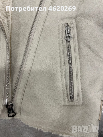 Бежово двулицево яке Bershka XS, снимка 5 - Якета - 52416766