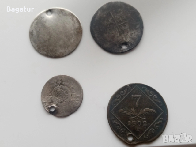 Лот сребро,монети,Австроунгария,Бавария,кройцер, накит,стари, снимка 2 - Нумизматика и бонистика - 53485712