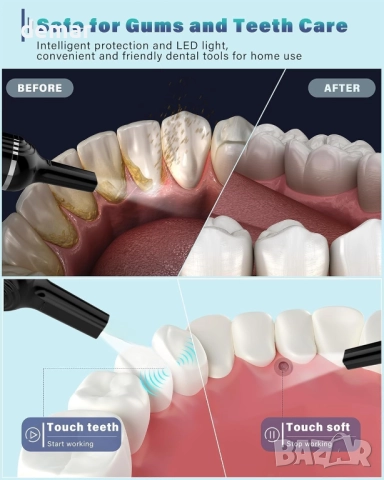 Комплект за дентална хигиена Nature Nerds за почистване на зъби, LED светлина, 5 скорости, снимка 2 - Други - 52535175