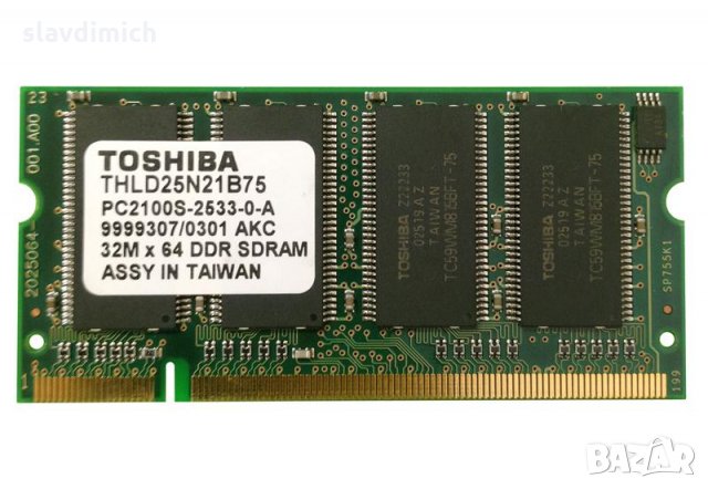 Рам памет RAM Toshiba  модел thld25n21b75 256 MB DDR 266 Mhz честота за лаптоп