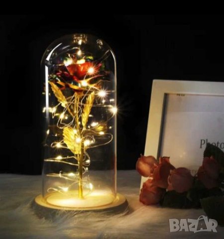 Светеща Роза под стъклен похлупак(Червена или многоцветна)LED , снимка 4 - Други - 27880492