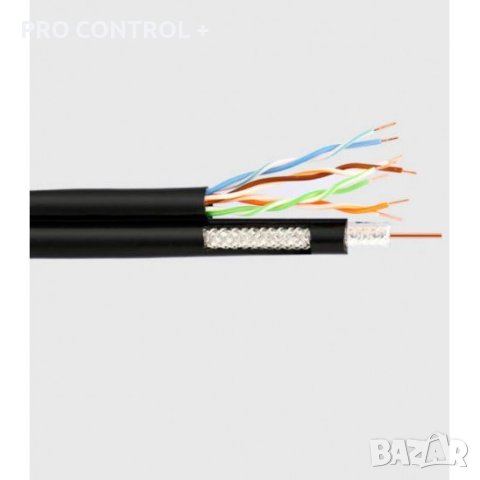 Продавам КОМБИНИРАН КАБЕЛ FTP CAT5Е 24AWG CU + RG6/96 CCS, ЧЕРЕН, снимка 1 - Други - 43942033