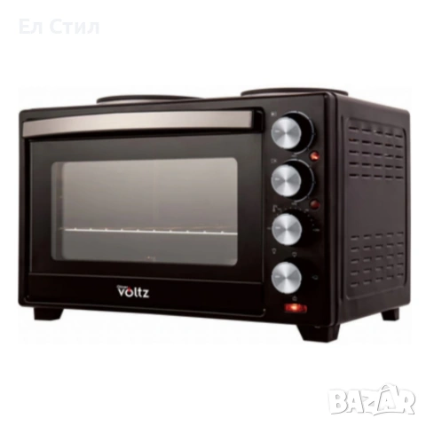 Готварска печка Voltz с фурна и 2 котлона 3200W, компактна електрическа печка за кухня, снимка 6 - Печки, фурни - 53574460