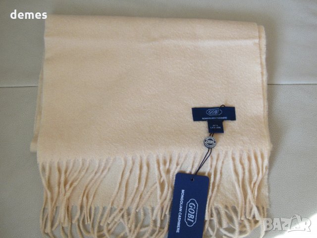  Нов кашмирен пастелно жълт шал GOBI, Монголия, снимка 4 - Шалове - 27963094
