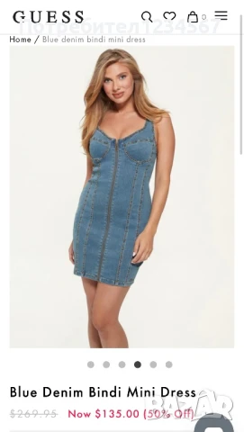 Нова оригинална рокля GUESS- деним реална цена 500 лв, снимка 10 - Рокли - 51220158