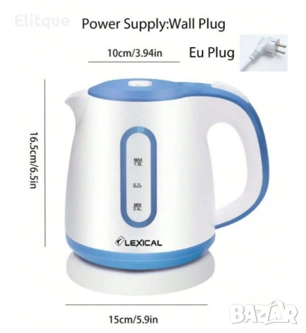 Електрическа Кана – Пластмасов Корпус, 1L, 1200W, Безжична, LED Индикатор, снимка 2 - Кани - 52842372