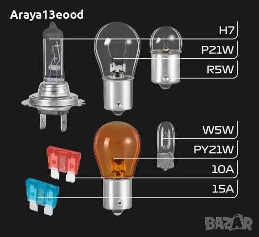 Комплект резервни крушки за автомобил FORMULA 1 SK700 H7 - 7 части, снимка 2 - Аксесоари и консумативи - 49827506