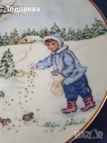 Ръчно рисувана авторска порцеланова чиния за стена, снимка 3 - Антикварни и старинни предмети - 39719093