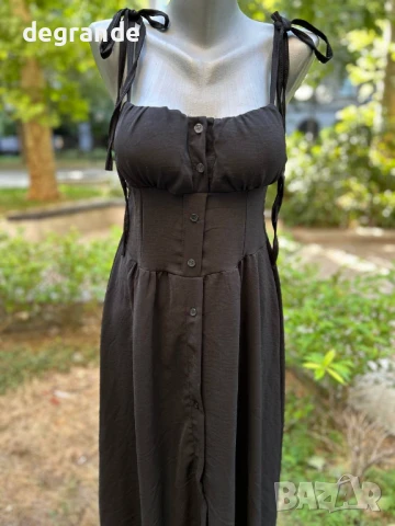 Черна ежедневна дълга рокля