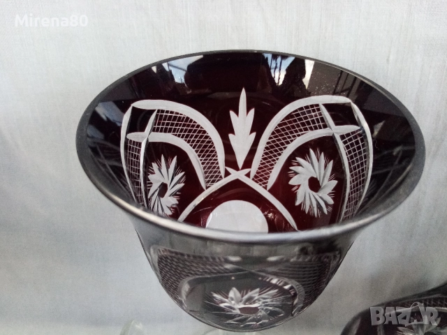 Сервиз за вино - червен кристал, снимка 6 - Сервизи - 52642669