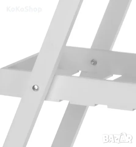 Дървен цветарник тип стълба – 3 нива, 70 см, бял, снимка 5 - Градински мебели, декорация  - 50419205