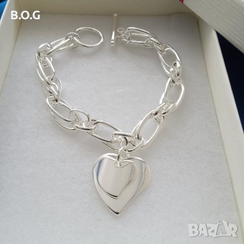 Нова, сребърна гривна с подарък луксозна подаръчна кутия.я, снимка 1 - Пръстени - 43355771