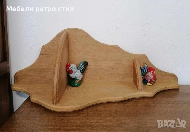 Ефектна ъглова етажерка от дъб с красива естествена шарка. Изключително стилна и практична., снимка 5 - Етажерки - 53524810