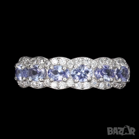 925 сребърен пръстени с кианит, нефрит, аквамарин, гранат,  подходящи за подарък, снимка 7 - Пръстени - 51769200