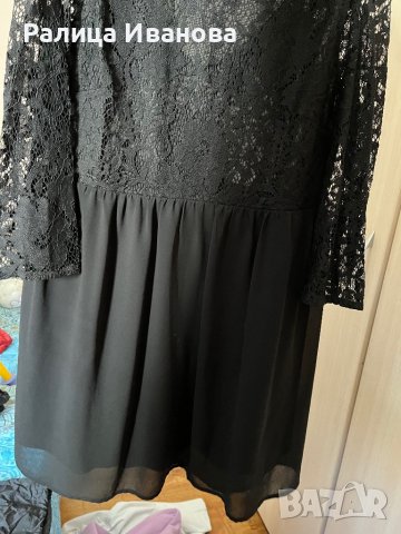 Черна дантелена рокля, снимка 4 - Рокли - 40146483