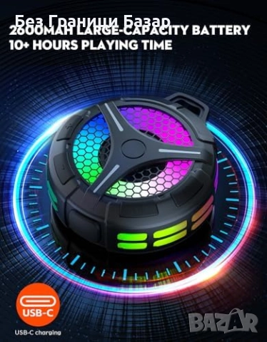 Нов Bluetooth IPX7 водоустойчив говорител 15W с RGB и TWS звук Колонка, снимка 3 - Тонколони - 52483063