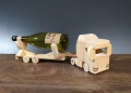 Декоративен дървен камион с ремарке - поставка за бутилка DMAR 319M4, снимка 4