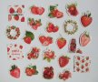 Скрапбук стикери Cute strawberries 23 бр /комплект , снимка 3