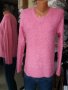 Супермекичка и пухкава удължена блуза в наситен розов цвят , снимка 1 - Блузи с дълъг ръкав и пуловери - 38740038