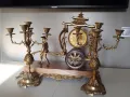КАМИНЕН ЧАСОВНИК БРОНЗ И МРАМОР СЪС СВЕЩНИЦИ , снимка 14