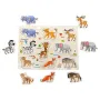 Дървен пъзел с диви животни с копчета, снимка 1