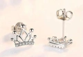 Сребърни обеци коронки, снимка 3
