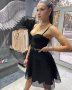 Дамска ефирна рокля в черен цвят, снимка 2