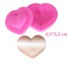 3D сърце 2 части силиконов молд форма фондан гипс шоколад смола, снимка 1 - Форми - 26310822