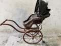 Страхотна детска количка от ратан, дърво и желязо , снимка 2