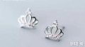 Sale Сребърни обеци tiny коронки"Little jewelry"/нови, снимка 1 - Колиета, медальони, синджири - 44041502