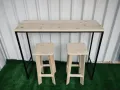 Маса и столове от дърво и метал , снимка 1