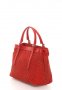Червена велурена чанта с плетен дизайн, снимка 2