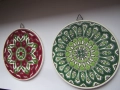 Две стари подложки за чаши или декорация за стена Pandora Ceramic ръчно направени гръцки, снимка 9