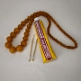 Стар гердан колие бакелит фатуран кехлибарен цвят  #6178, снимка 13