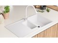 Кухненска Мивка от Гранит модел Ибиса 900 x 500 Supreme Duo - Бял, снимка 5