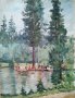Картина, Рила, гора, езеро, фигури, 1933 г., снимка 1
