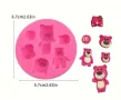 Ягодово мече Strawberry Bear силиконов молд форма фондан декор шоколад, снимка 3