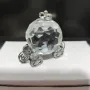 Уникална Елегантна Фигурка на Карета с Кристална Тиква, снимка 3