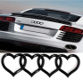 Емблема за Audi / Ауди четири сърца - Black, снимка 1 - Аксесоари и консумативи - 36514371